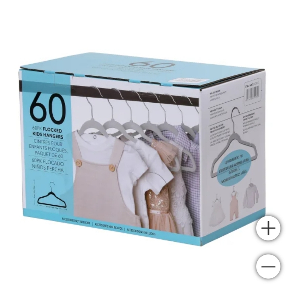 Flocked Kids Hangers, 60-pack, New, Velvet